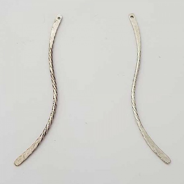 Stange Gebogene Stange Metall Silber 1 Ring N&deg;02 Silber