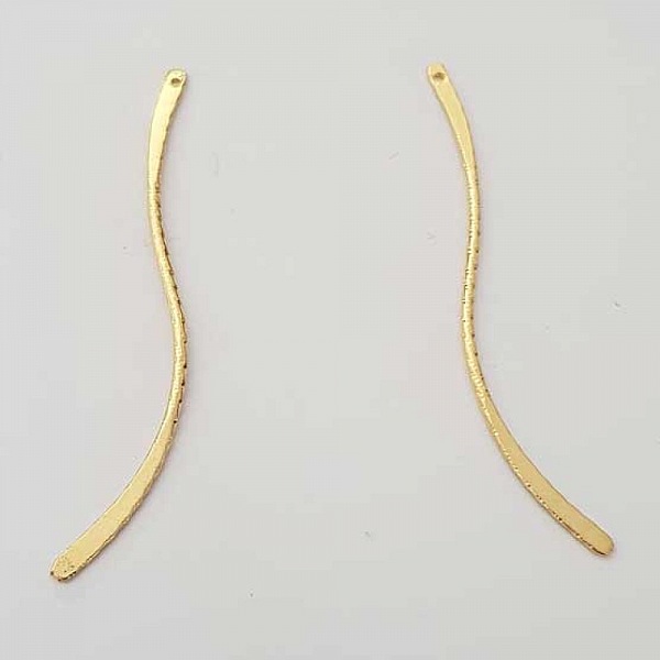 Stange Gebogener Stab Metall Silber 1 Ring N&deg;02 Vergoldet