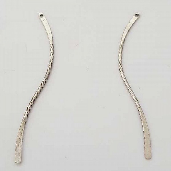 Stange Gebogene Stange Metall Silber 1 Ring N&deg;03 Silber