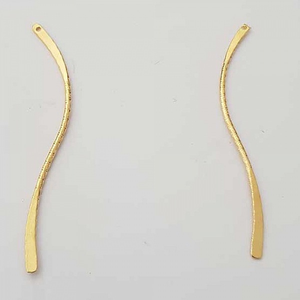 Stange Gebogener Stab Metall Silber 1 Ring N&deg;03 Vergoldet