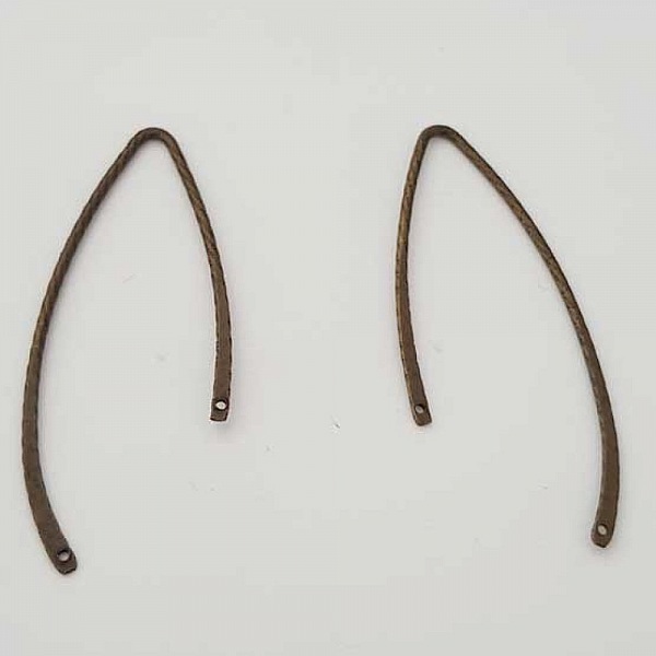 Stange Gebogene Stange Metall versilbert 2 Ringe N&deg;04 Bronze