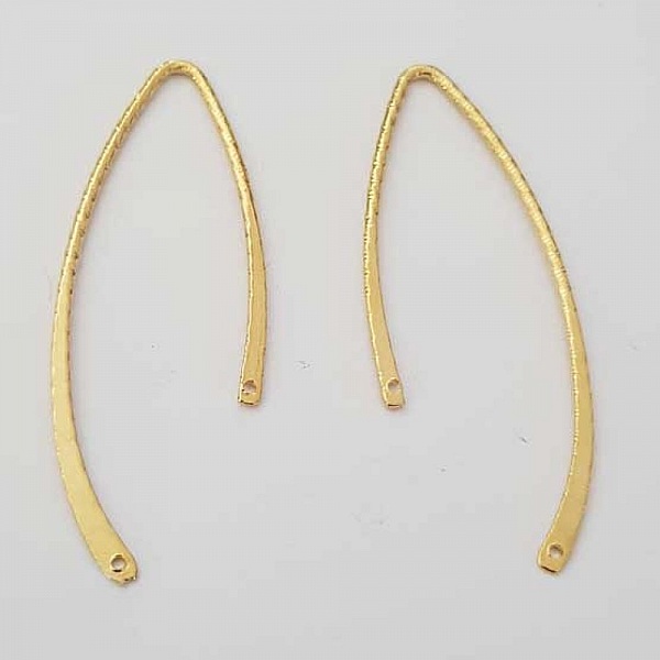 Stange Gebogene Stange Metall versilbert 2 Ringe N&deg;04 Vergoldet