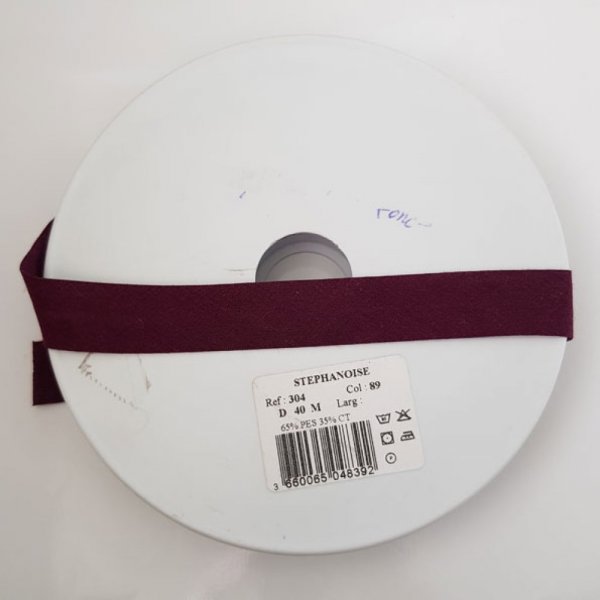 Unifarbenes Schr&auml;gband f&uuml;r alle Textilien 1 Meter Hals 89 Dunkelviolett