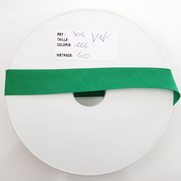 Unifarbenes Schr&auml;gband f&uuml;r alle Textilien 1 Meter Hals 164 Gr&uuml;n