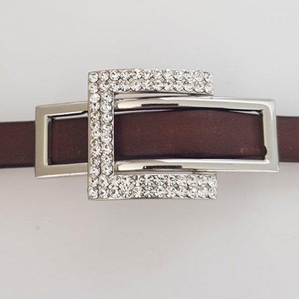 Boucle de ceinture Argent N&deg;19 Strass