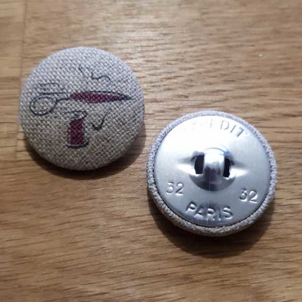 Bouton 32 mm recouvert tissus couture N&deg;07-01