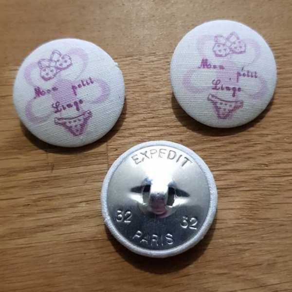 Bouton 32 mm recouvert tissus couture N&deg;12-02