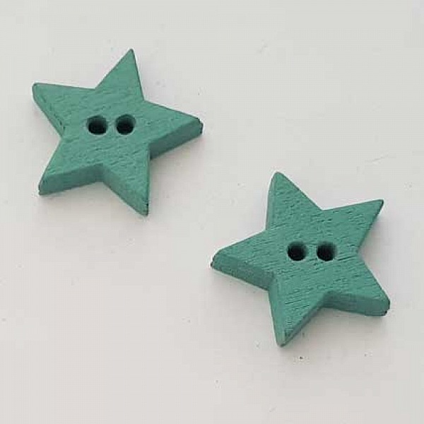 Bouton bois Etoile Vert D'eau N&deg;02-01