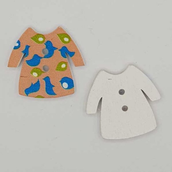 Holzkn&ouml;pfe Kleid beige Nr. 02-02