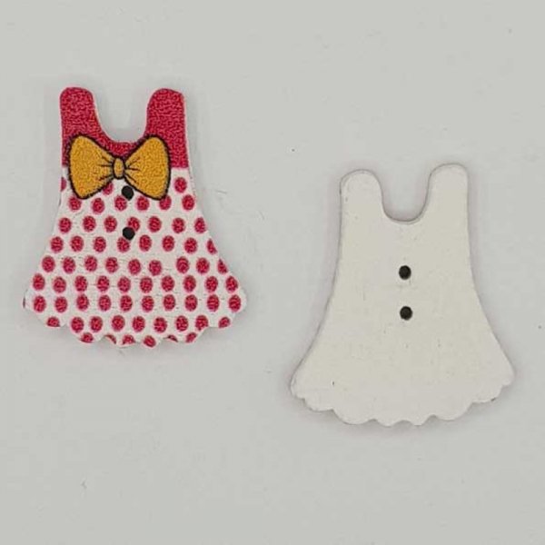Knopf aus Holz Kleid wei&szlig; Nr. 01-03