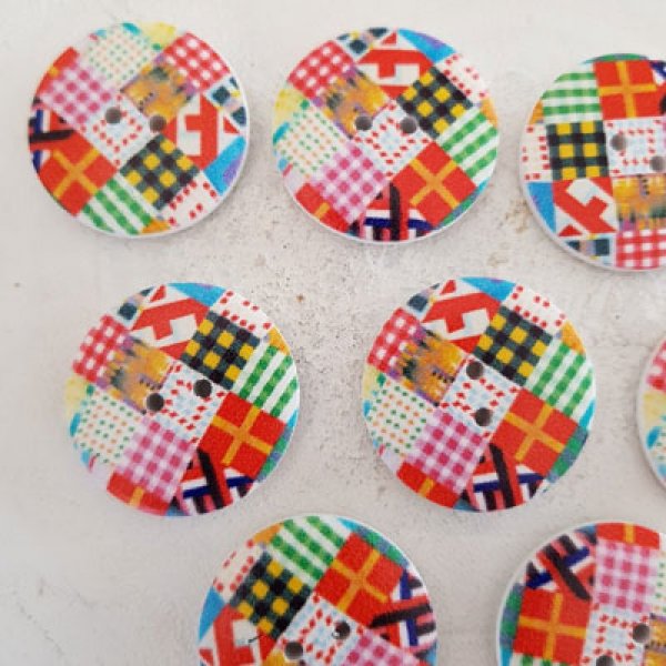 Holzknopf Blumen 30 mm Nr. 03 x 10 St&uuml;ck