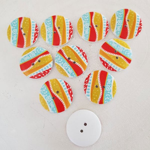 Holzknopf Blumen 30 mm Nr. 05 x 10 St&uuml;ck