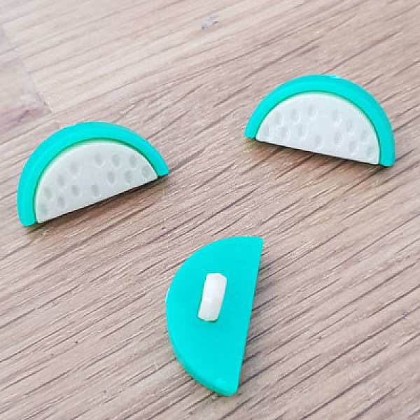 Kinderknopf mit Motiv Wassermelone Nr. 02 wei&szlig;