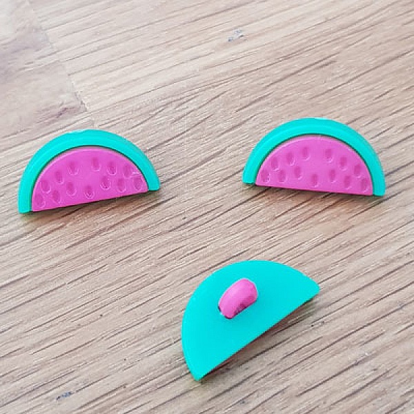 Kinderknopf mit Motiv Wassermelone Nr. 05 Fuchsia