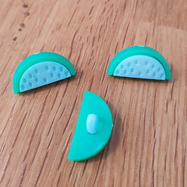 Kinderknopf mit Motiv Wassermelone Nr. 11 mittelblau