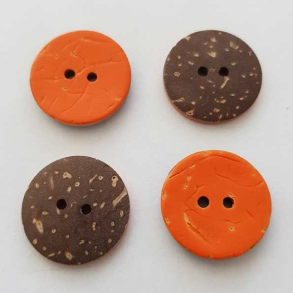 Boutons 23mm &agrave; deux trous ronds en noix de coco N&deg;20