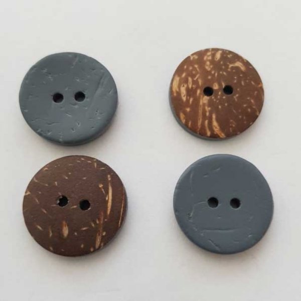 Boutons 23mm &agrave; deux trous ronds en noix de coco N&deg;21
