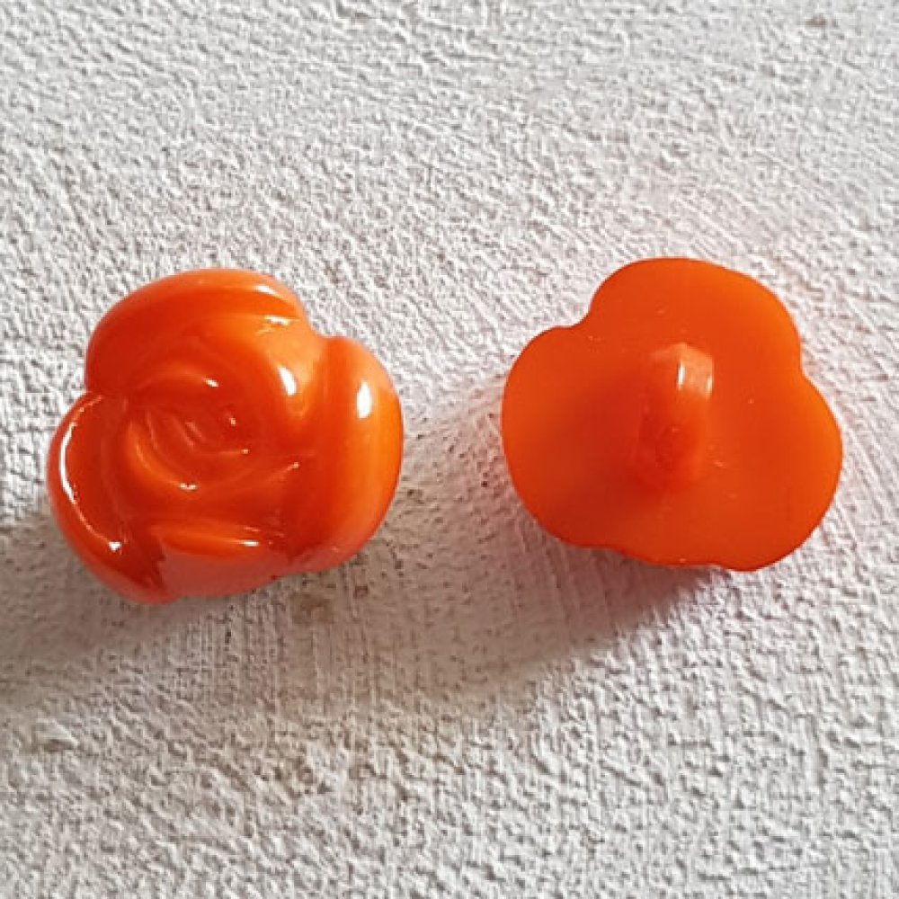 Knöpfe Phantasie, Kinder, Babys Motiv Blume Nr. 01-10 Orange