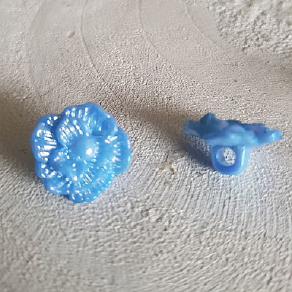 Kn&ouml;pfe Phantasie, Kinder, Babys Motiv Blume Nr. 02-01 Blau