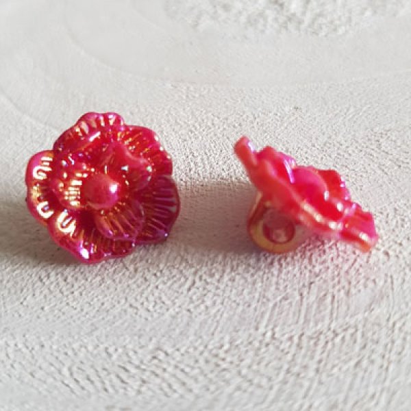 Kn&ouml;pfe Phantasie, Kinder, Babys Blumenmuster Nr. 02-03 Rot