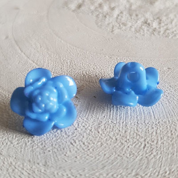 Kn&ouml;pfe Phantasie, Kinder, Babys Motiv Blume Nr. 03-01 Blau