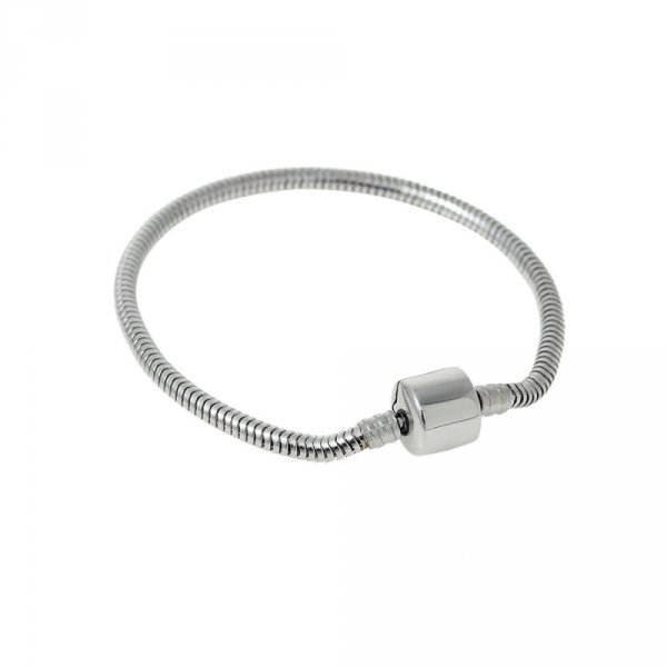 Bracelet Acier Inoxydable N&deg;04 Argent Fermoir Clip 19 cm