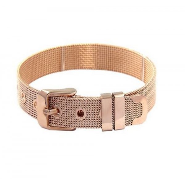 Armband Edelstahl 10 mm Ros&eacute;gold