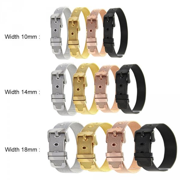 Armband Edelstahl 10 mm Ros&eacute;gold