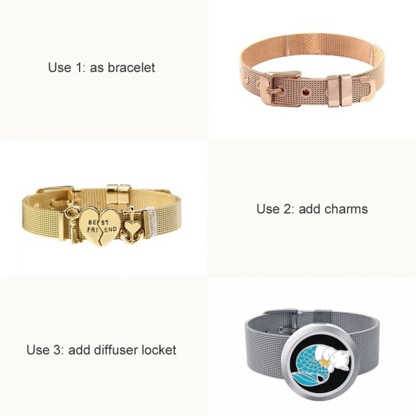 Armband Edelstahl 10 mm Ros&eacute;gold