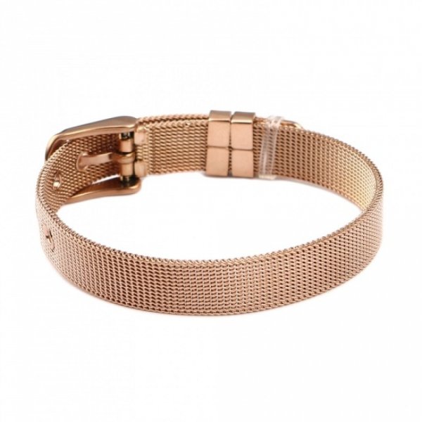 Armband Edelstahl 10 mm Ros&eacute;gold