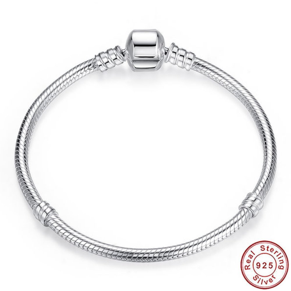 Bracelet Argent 925 Fermoir Clip 17 cm