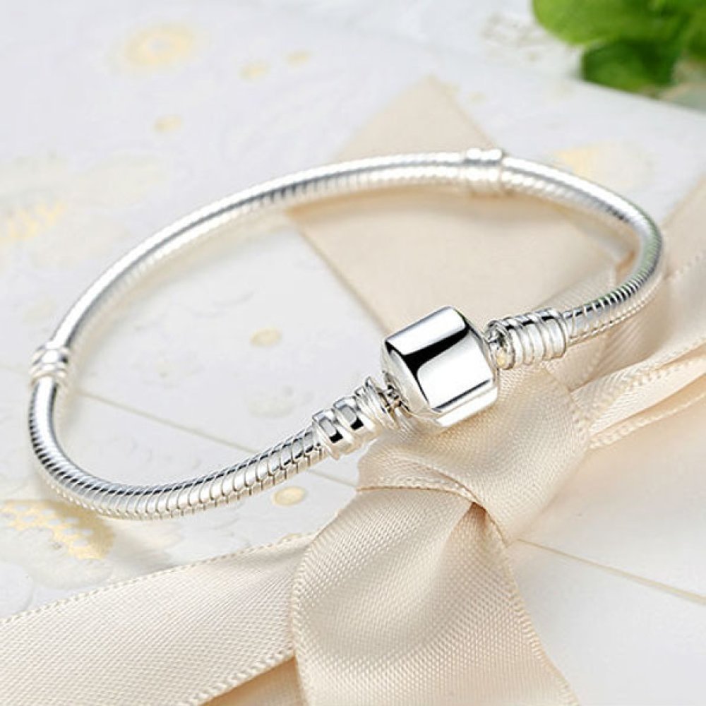 Bracelet Argent 925 Fermoir Clip 19 cm