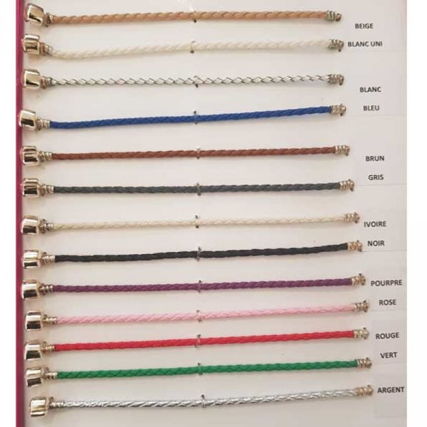 Europ&auml;isches Clip-Armband geflochten Uni 01 VON 15 BIS 23 CM Blau