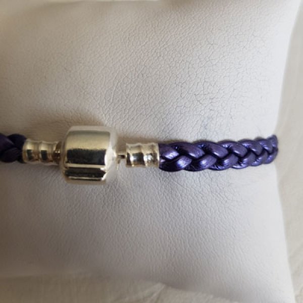 Europ&auml;isches geflochtenes Clip-Armband Uni 03 VON 15 BIS 23 CM Glicine