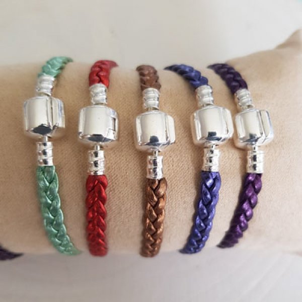 Europ&auml;isches geflochtenes Clip-Armband Uni 03 VON 15 BIS 23 CM Glicine