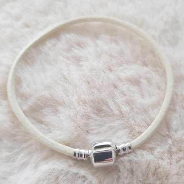 Glattes europ&auml;isches Clip-Armband Uni 01 VON 15 BIS 23 CM Elfenbein