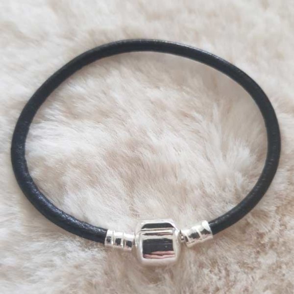 Glattes europ&auml;isches Clip-Armband Uni 01 VON 15 BIS 23 CM Schwarz