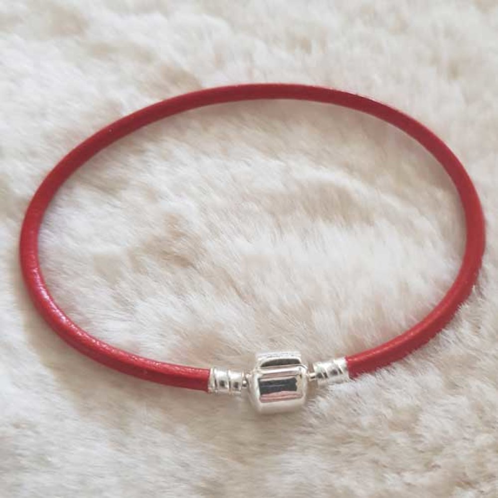 Glattes europäisches Clip-Armband Uni 01 VON 15 BIS 23 CM Rot