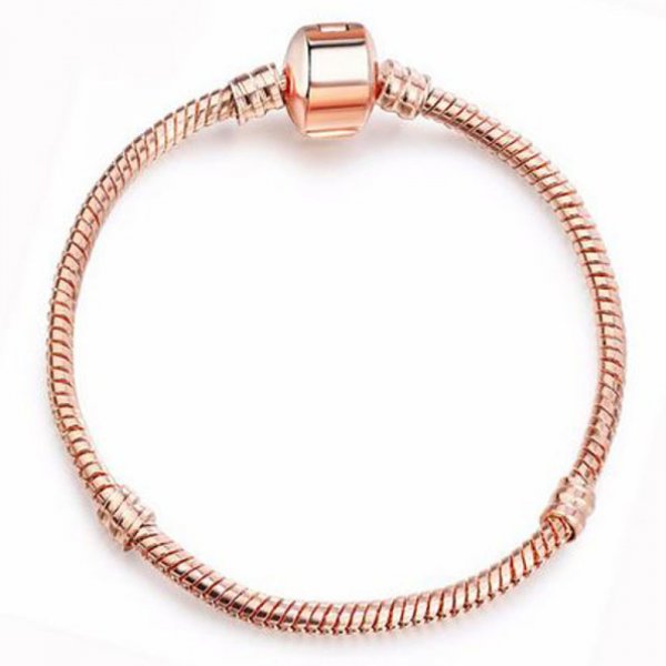Europ&auml;isches Clip-Armband 17cm Glatte Verschl&uuml;sse Gold Ros&eacute;
