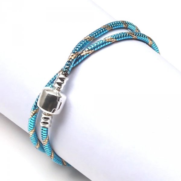 Europ&auml;isches Clip-Armband 17 cm mit glatter Schlie&szlig;e Nr. 28-01