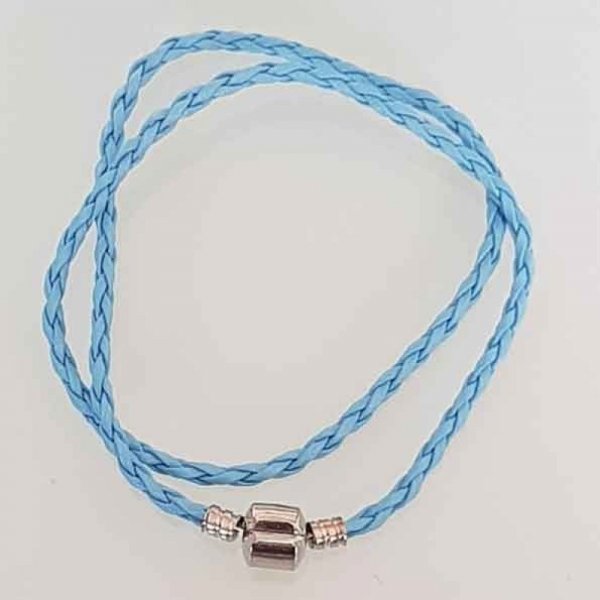 Europ&auml;isches Armband mit 2 geflochtenen Windungen Clip Uni 03 20cm