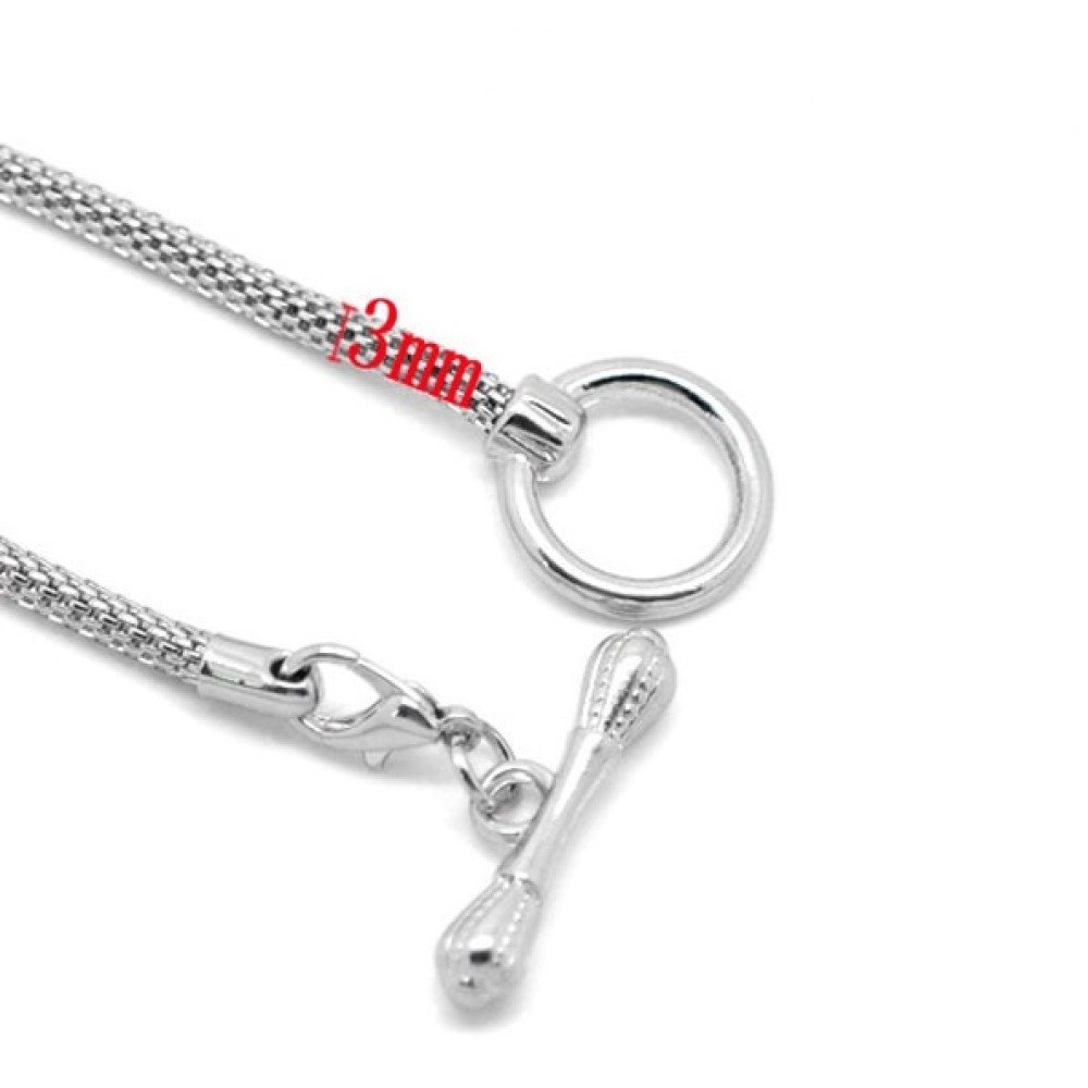 Europäisches Toggle-Armband 19cm Silber