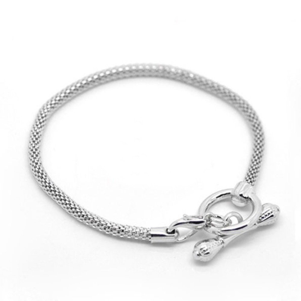 Europäisches Toggle-Armband 21cm Silber