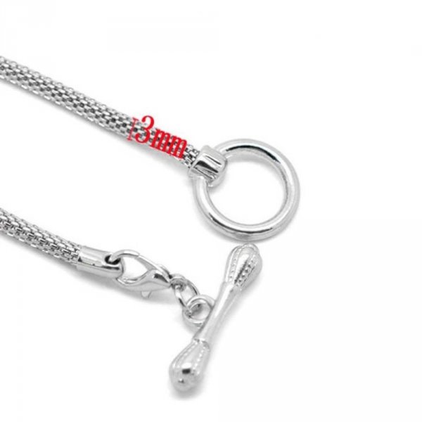 Europ&auml;isches Toggle-Armband 21cm Silber