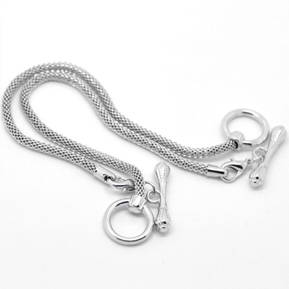 Europäisches Toggle-Armband 22cm Silber