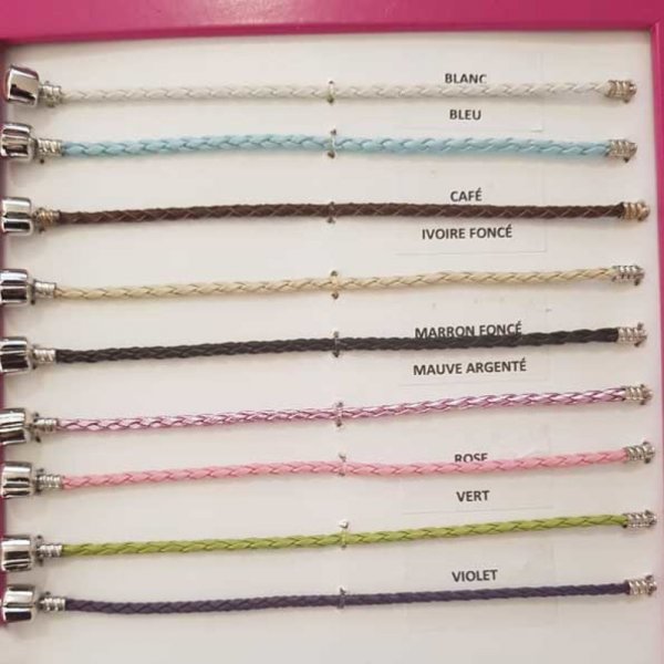 Europ&auml;isches geflochtenes Armband Clip Uni 02 VON 15 BIS 23 CM Wei&szlig;