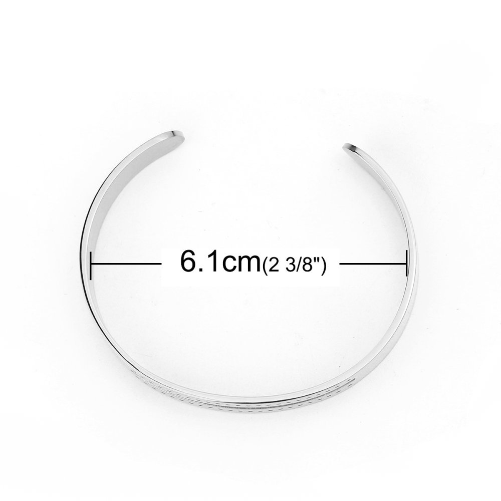 Edelstahlarmband Manschette halboffen 10 mm N°07