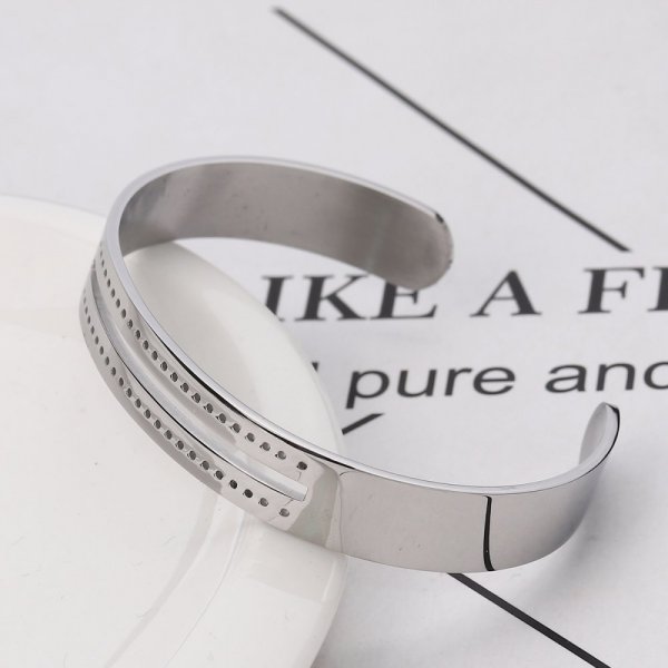 Edelstahlarmband Manschette halboffen 10 mm N&deg;07