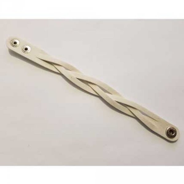 Armband aus geflochtenem Leder Wei&szlig;