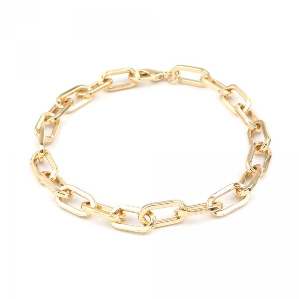 Bracelet maille ovale plaqu&eacute; or 16K 22.5 cm N&deg;01